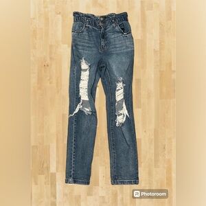 Women’s Size 5 Trendy Tinseltown 5 Elastic Waist Ripped Jeans Pants Distressed